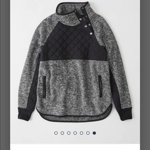 Abercrombie Grey-Black Asymmetrical Snap Up Fleece. Small. Perfect condition